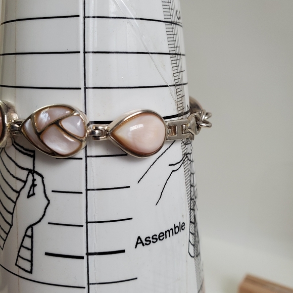 Sterling Silver 925 MOP Tennis Bracelet - Picture 5 of 16